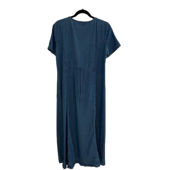 Women's Blue Denim Maxi Dress - Picture 3 of 11